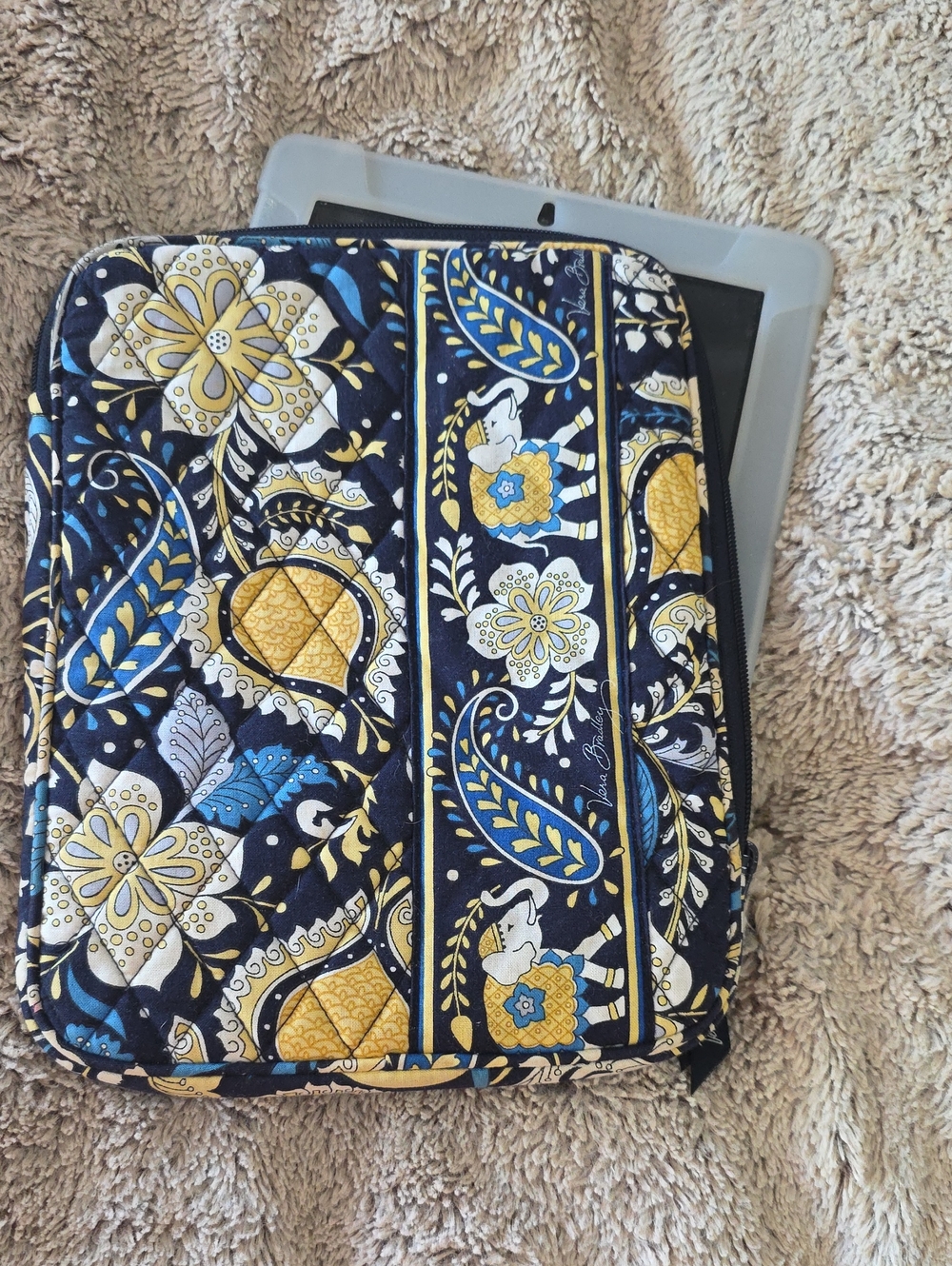 Vera Bradley Zip Up Tablet Sleeve Case  Ellie Blue
